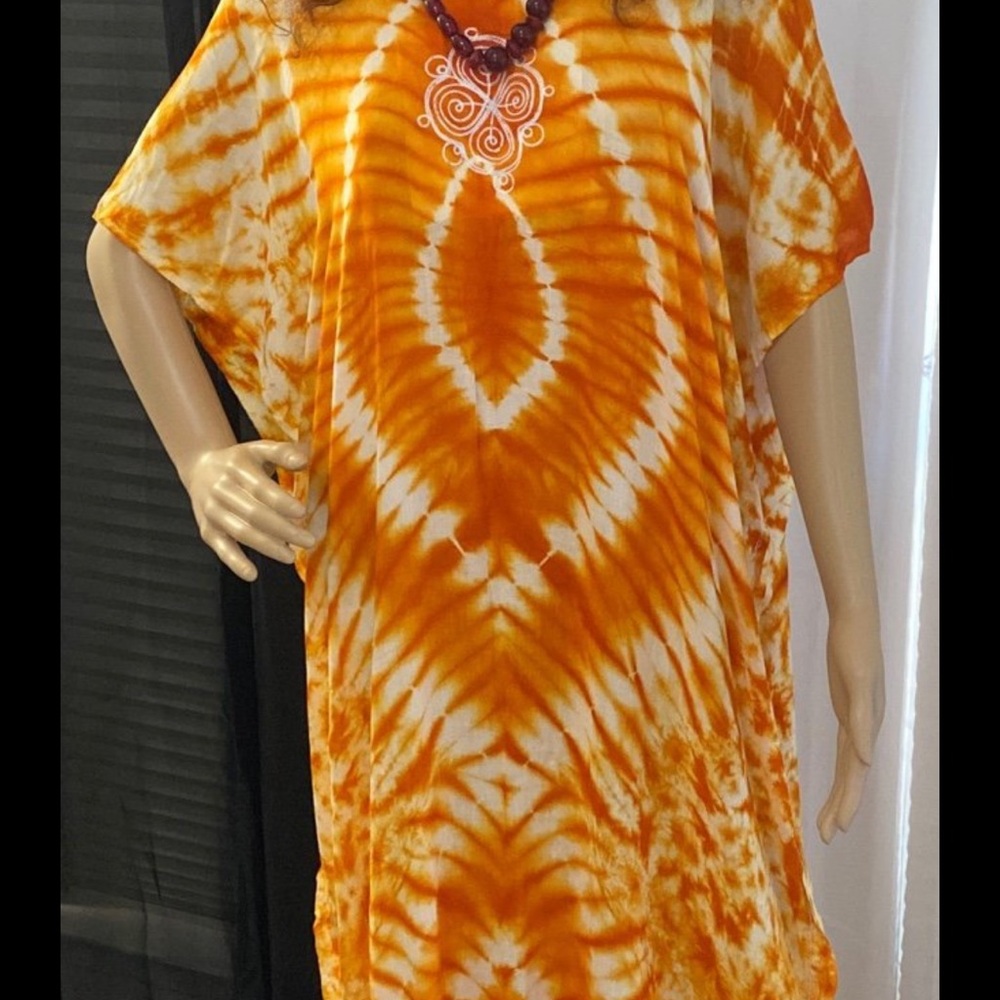 Orange Tie-Dye Maxi Dress
